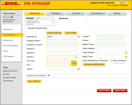 DHL Intraship - Enterprise Application UX Design